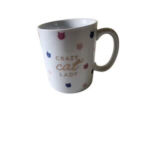 PET SHOP Fringe Studio White Multi Color Cats "Crazy Cat Lady" 12oz. Coffee Mug